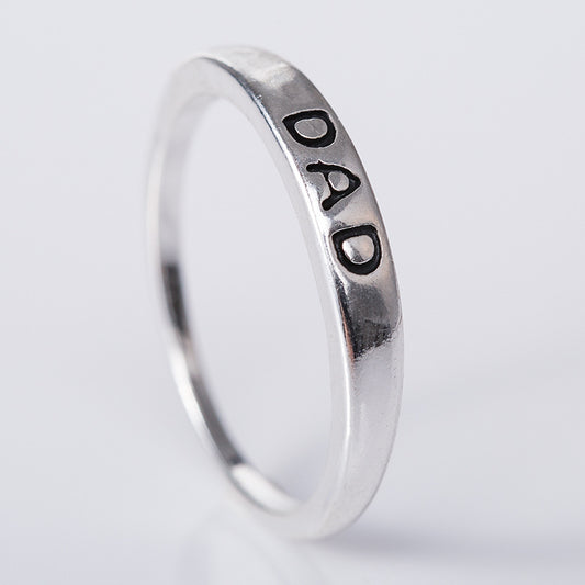 Europe and The United States Popular MOM Mother DAD Ring Alloy Silver-plated Jewelry, Mother's Day Gift Jewelry