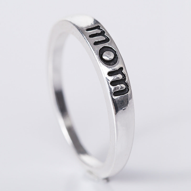 Europe and The United States Popular MOM Mother DAD Ring Alloy Silver-plated Jewelry, Mother's Day Gift Jewelry