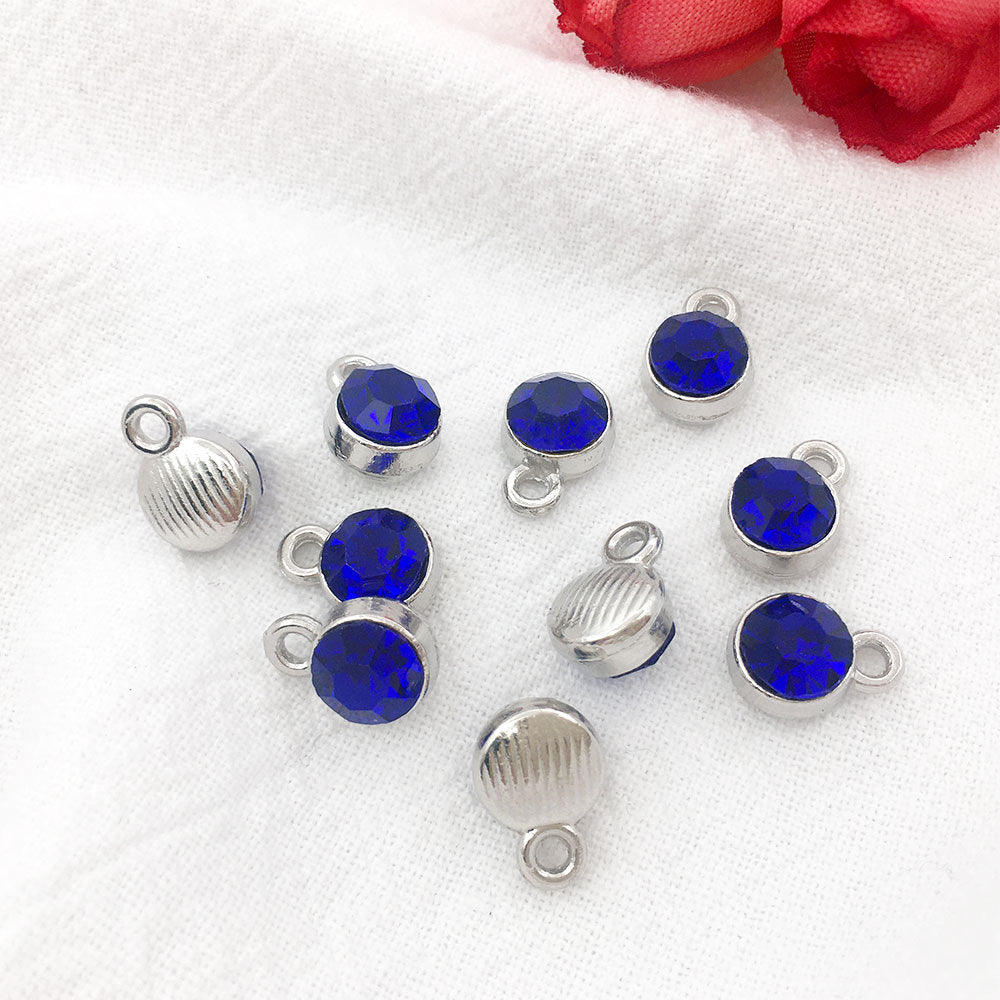 Alloy Diamond Twelve Birthday Stone Small Pendant Star Stone Lucky Stone Birthday Stone DIY Pendant 7mm Jewelry Accessories