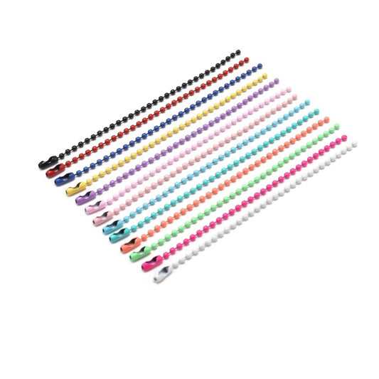 DIY Jewelry Material 11cm Metal Wave Chain, Bead Chain, Tag Chain, Colored Small Bead Chain, Key Chain Accessories