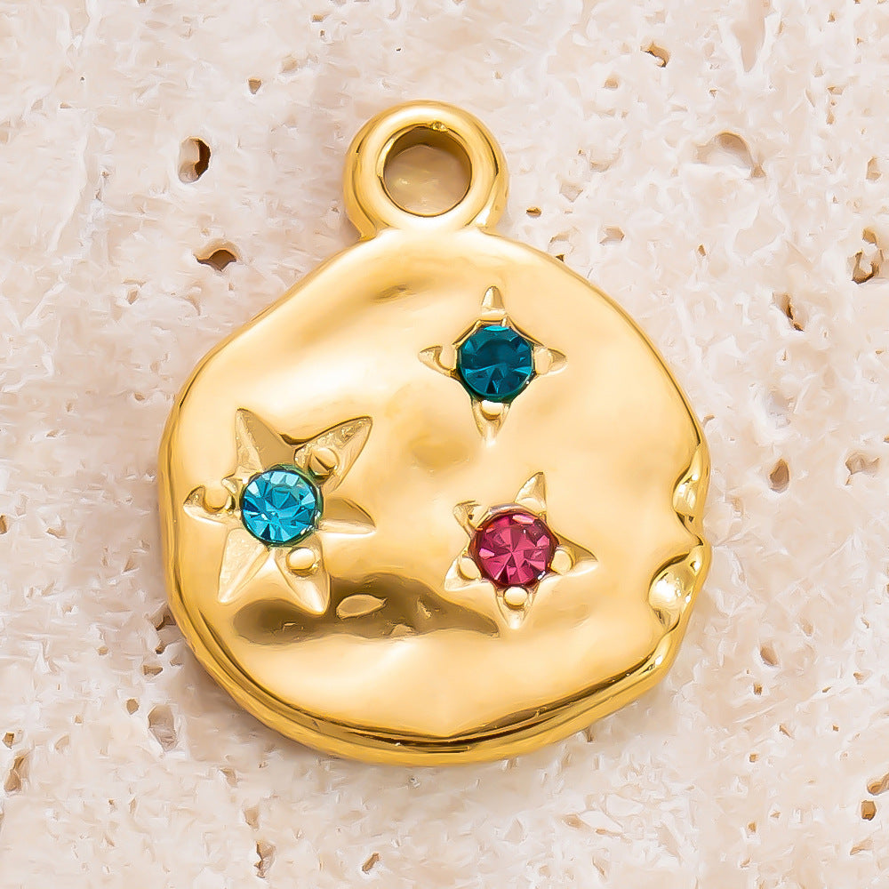 DIY Jewelry Accessories Do Not Fade, High-end Necklace Accessories Electroplated 18k Real Gold Stainless Steel Pendant Single Pendant