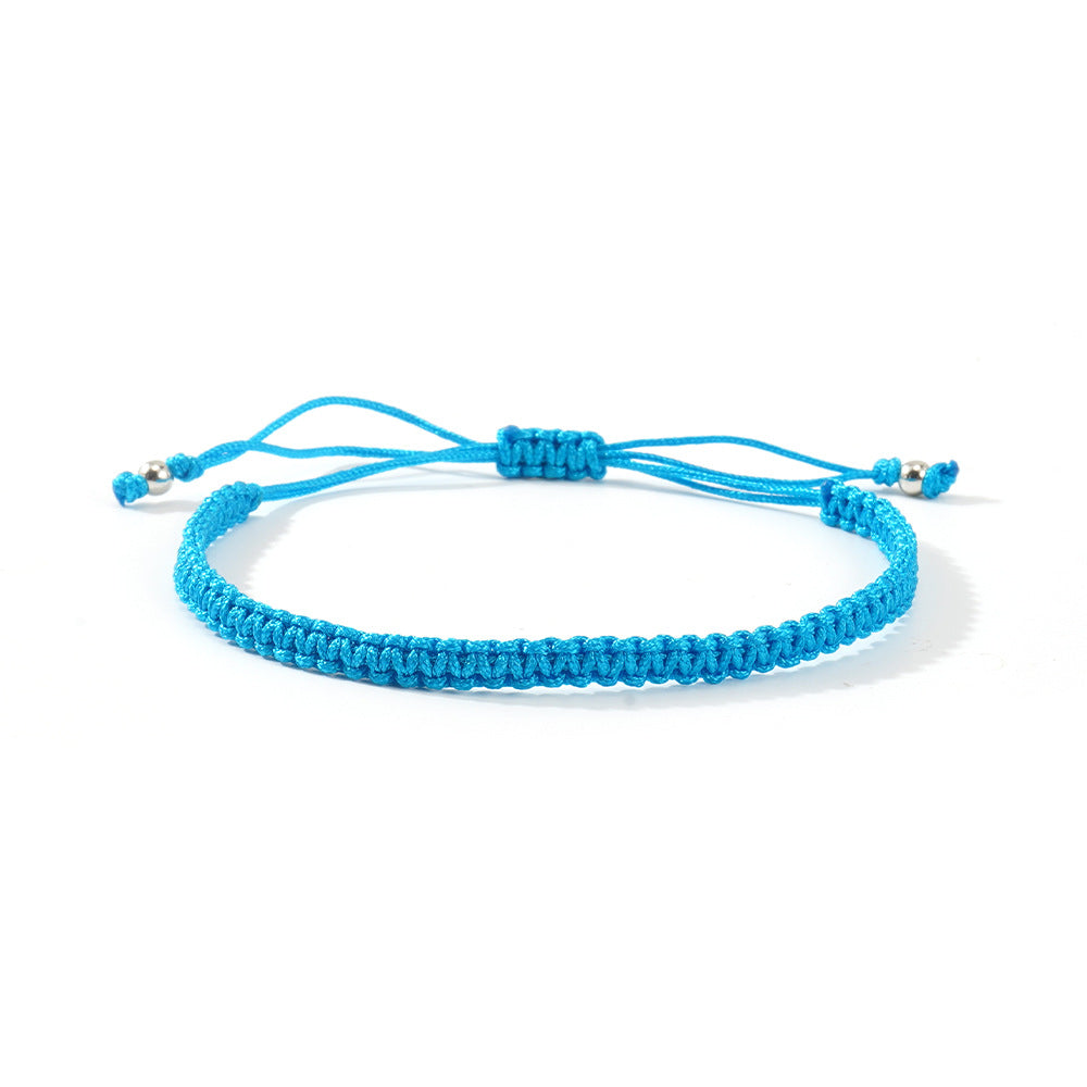 Hot-selling Solid Color Hand-woven Hand Rope Fashionable Versatile Men's and Women's Adjustable Bracelet Gift