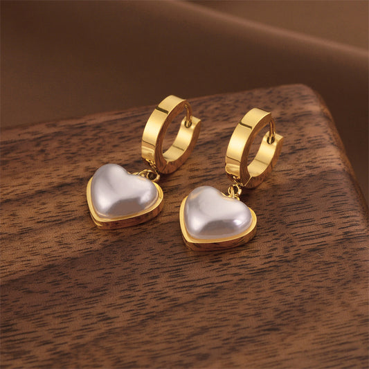 Fashion Titanium Steel Does Not Fade Short Ear Buckle Simple Geometric Rose Gold Earrings Stud Earrings