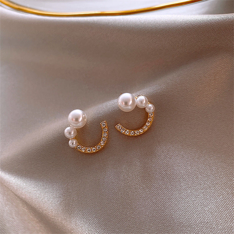 S925 Silver Needle Earrings Women's New Trendy Versatile Temperament Earrings Internet Celebrities Korean Ins Simple Personality Earrings Earrings