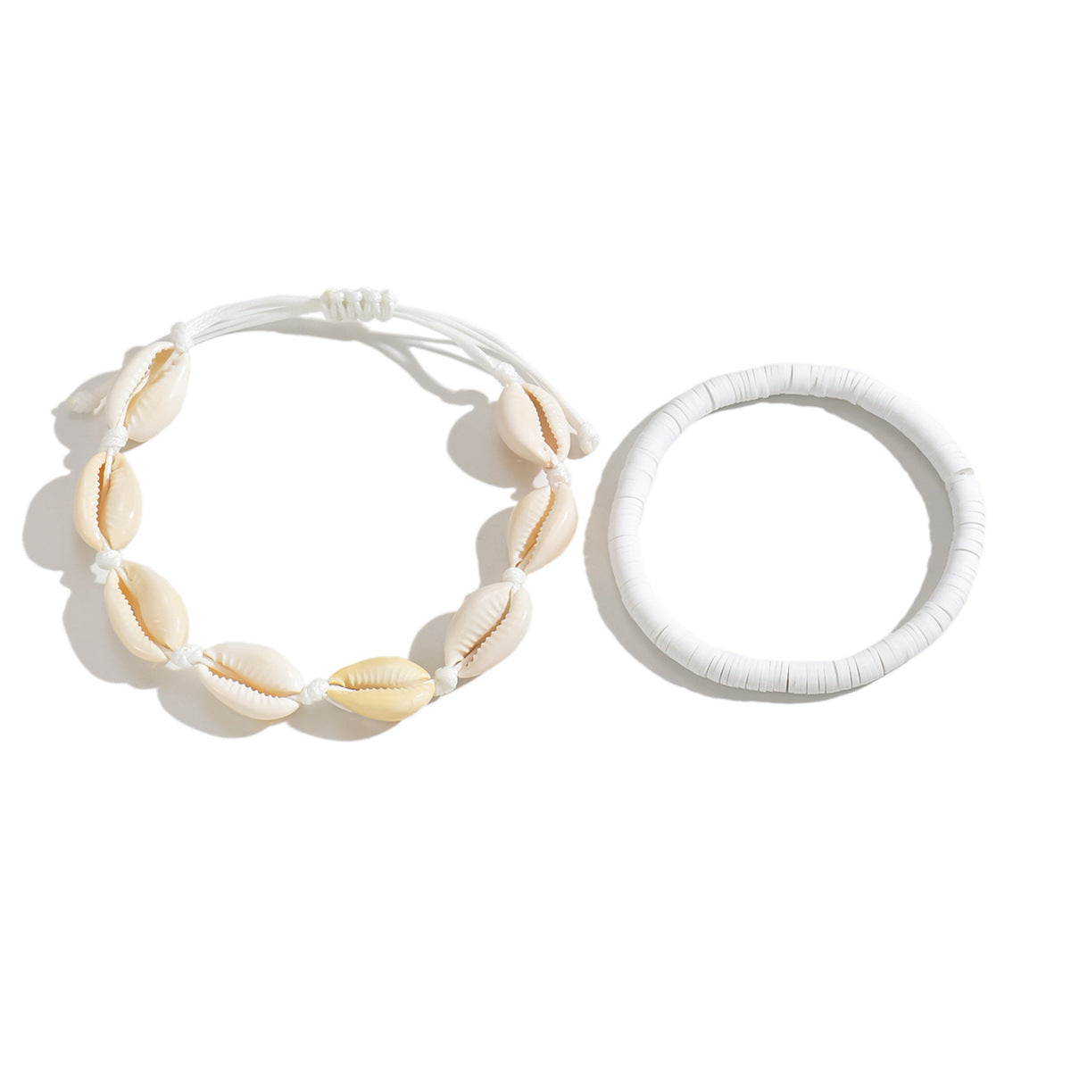 European, American Bohemian Style Anklet Beach Beach Vacation Wind Soft Pottery Conch Creative Anklet Two-piece Set