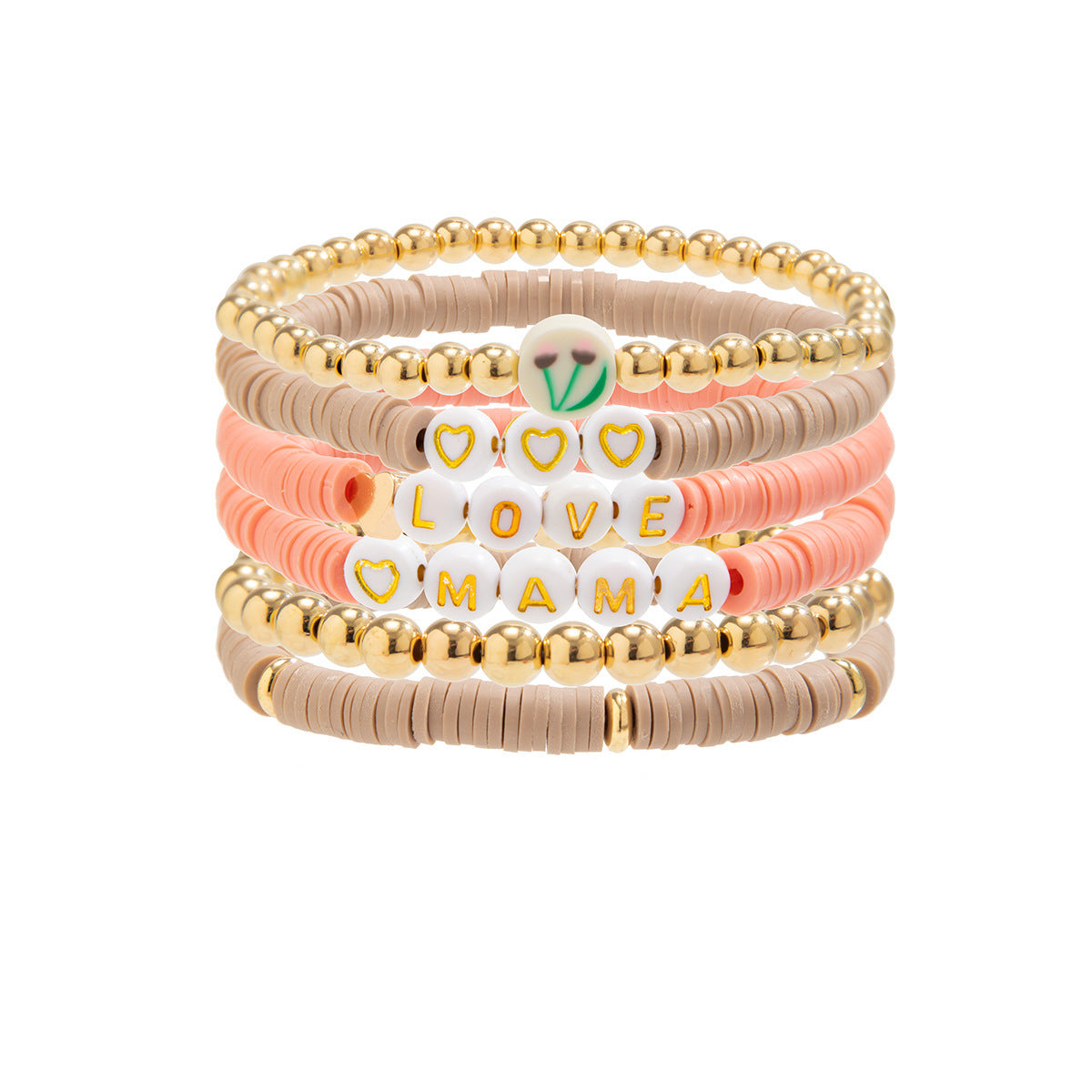 European and American Mother's Day Mother's Day Letter Bracelet Set, Versatile Gifts To Commemorate Mom Beaded Jewelry Women