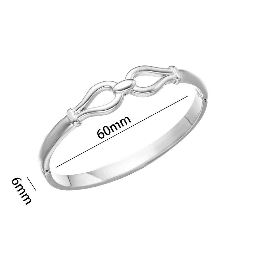 Titanium Steel Extremely Simple Bracelet, Hot-selling High-end Vacuum Furnace Electroplated Smooth Stainless Steel Bracelet
