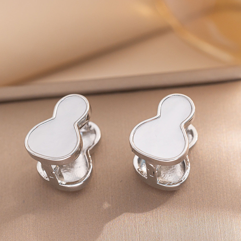 Double-sided gourd earrings for women's new light luxury niche high-end stud earrings, ear buckles, temperament earrings, fashionable and fashionable