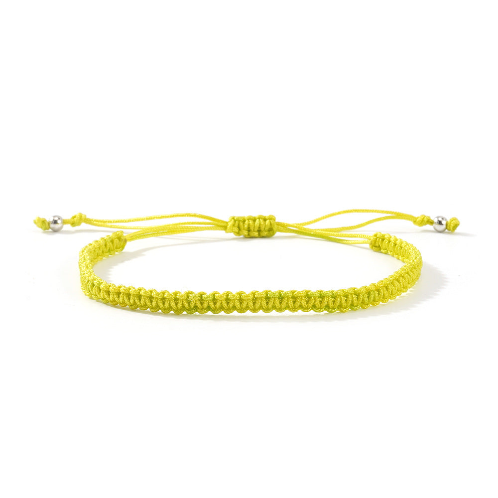 Hot-selling Solid Color Hand-woven Hand Rope Fashionable Versatile Men's and Women's Adjustable Bracelet Gift