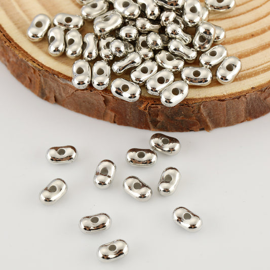Acrylic Peanut Bead Separator DIY Bracelet Necklace Positioning Bead Accessories, Gold Silver Loose Beads