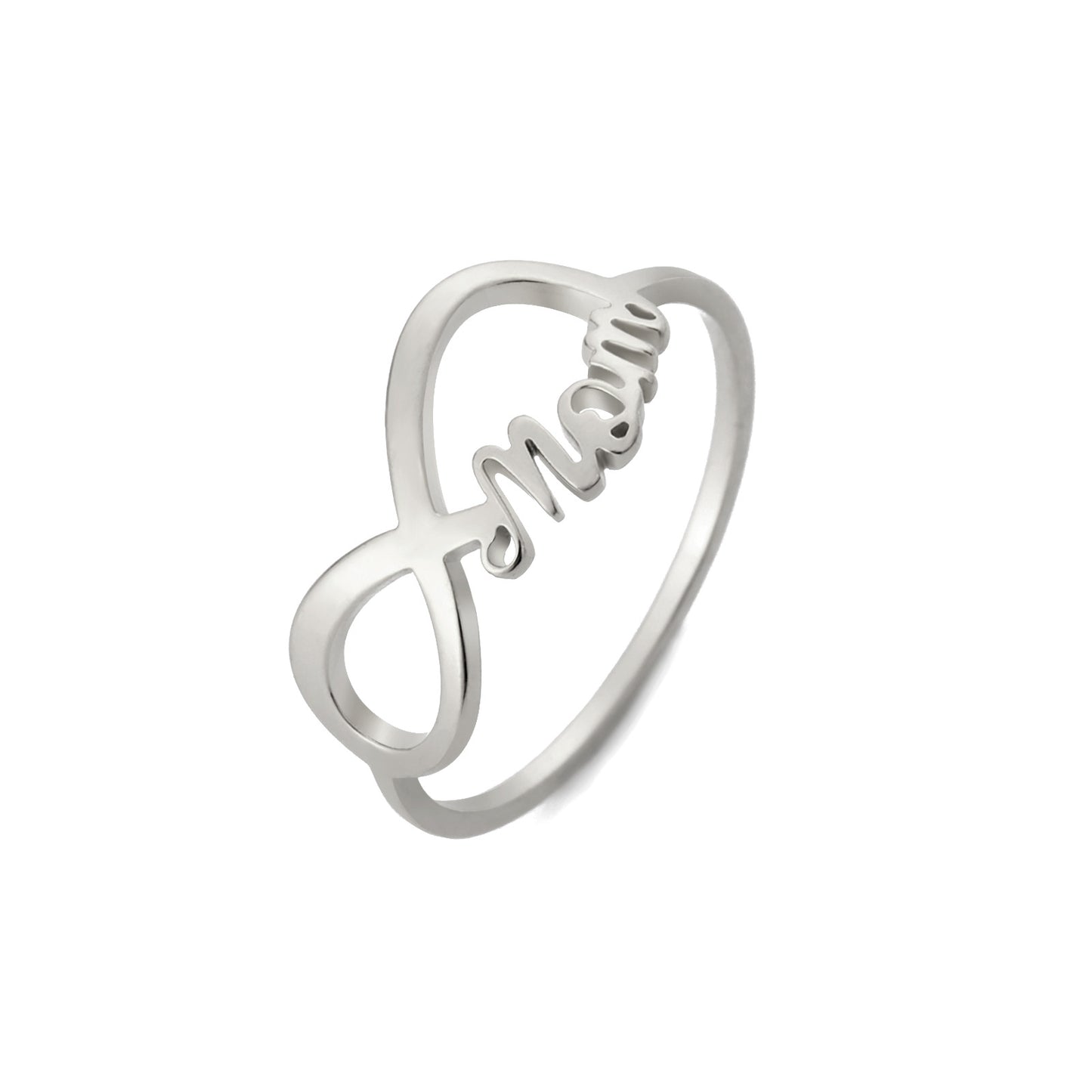 Mom Infinity Symbol Women's Ring Stainless Steel Ring Fashion Jewelry Mother Court New Year's Gift Stainless Steel Ring