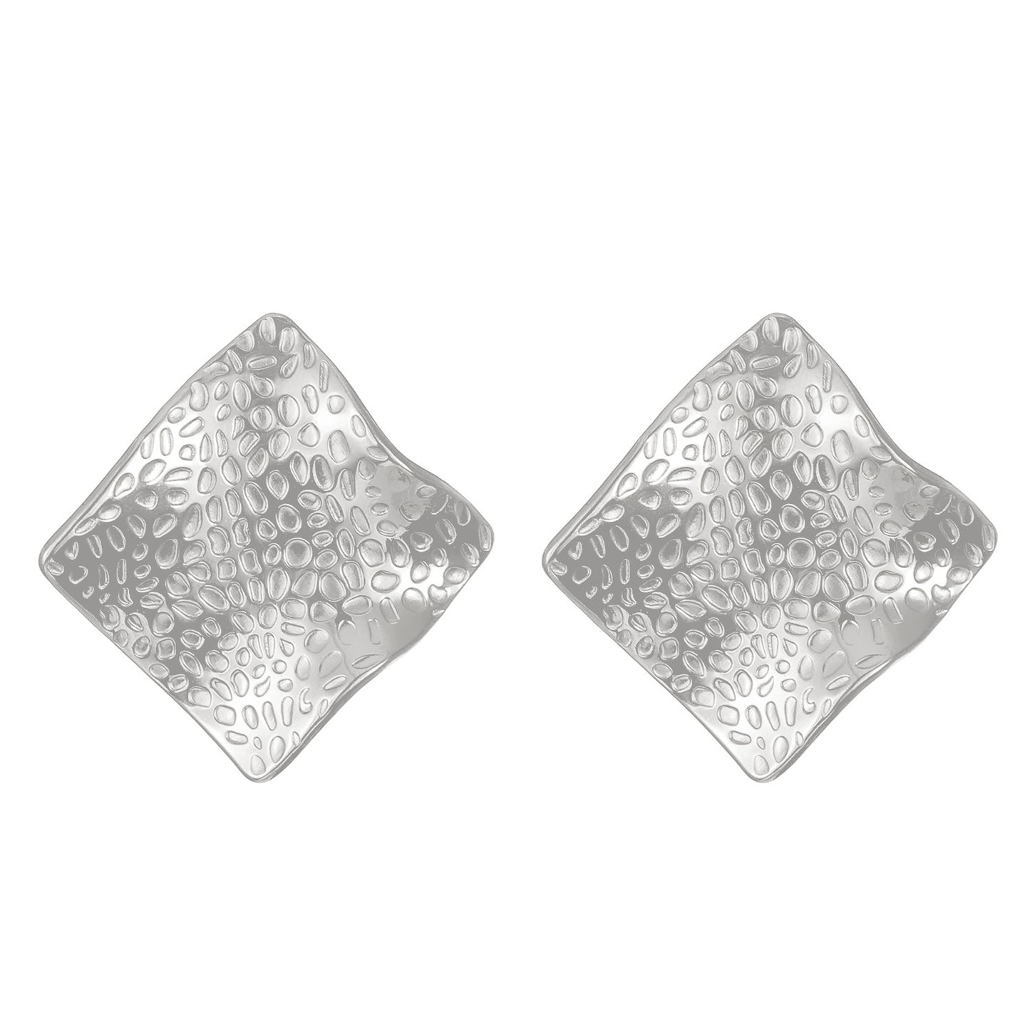 Titanium Steel Pleated Geometric Earrings Women's New Irregular Round Square Love Stud Earrings Medieval Earrings Tide