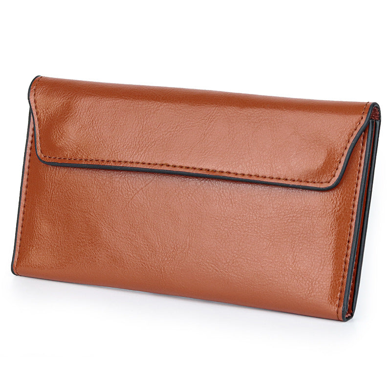 Leather Large Capacity Ultra-thin Women's Wallet Fashionable Simple Multi-functional Women's Clutch Bag
