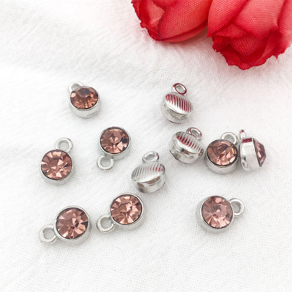 Alloy Diamond Twelve Birthday Stone Small Pendant Star Stone Lucky Stone Birthday Stone DIY Pendant 7mm Jewelry Accessories