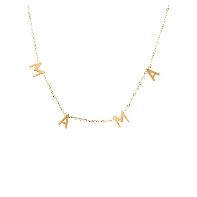 European and American Fashion Creative Design Mother's Day Gift Stainless Steel Mama Letter Pendant Necklace