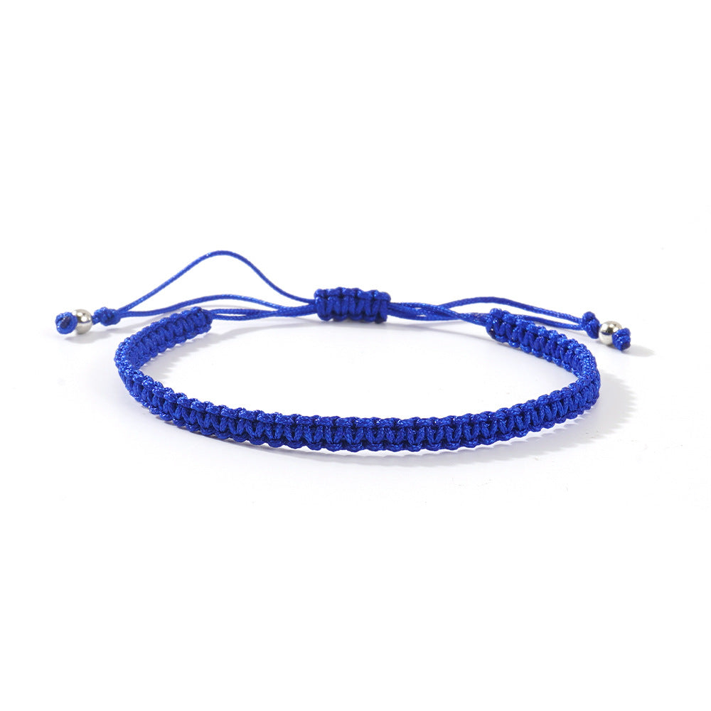 Hot-selling Solid Color Hand-woven Hand Rope Fashionable Versatile Men's and Women's Adjustable Bracelet Gift