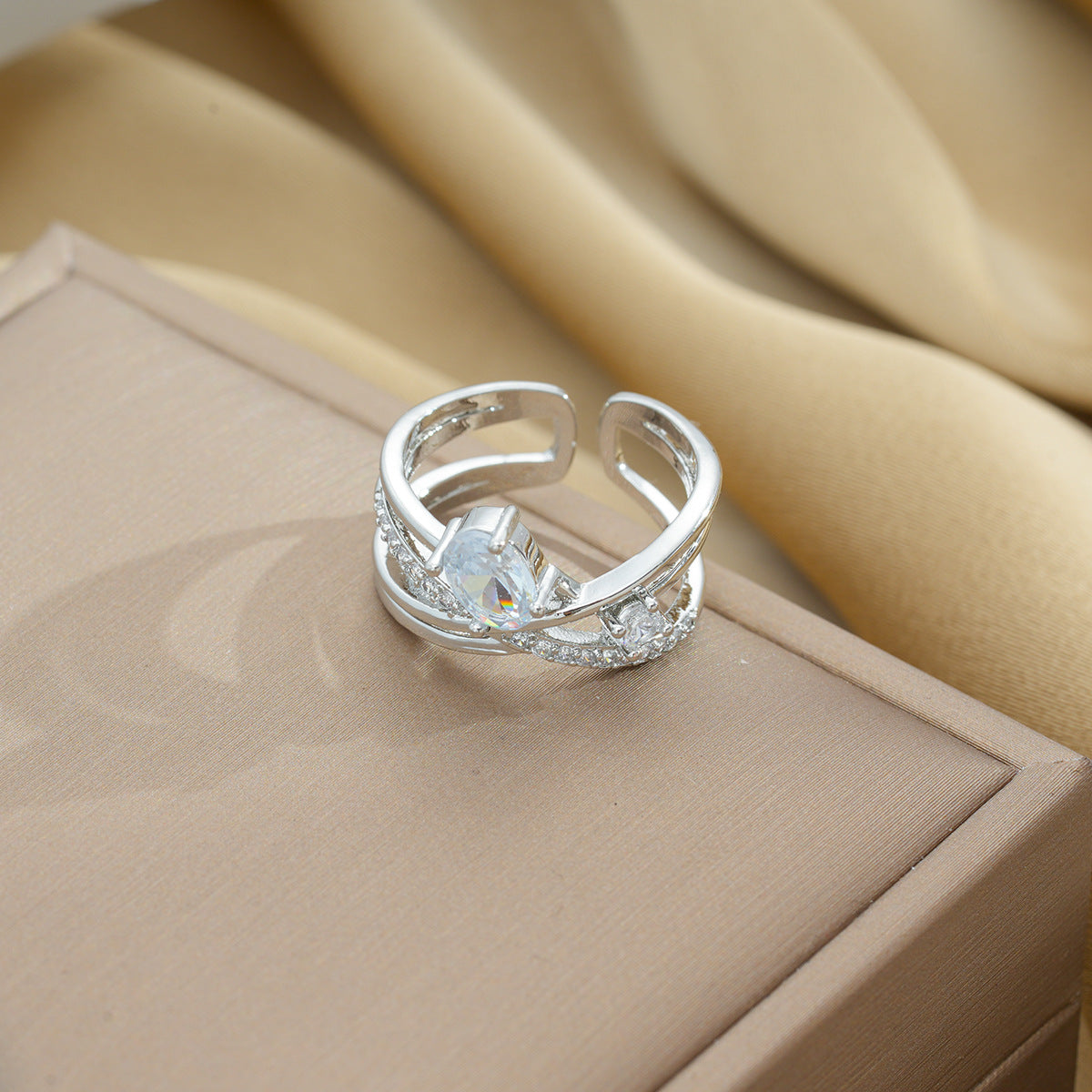 European and American Fashion Retro Niche Light Luxury High Sense Personalized Opening Ring Fashion Jewelry Factory Direct Sales