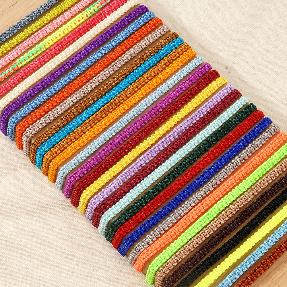 Hot-selling Solid Color Hand-woven Hand Rope Fashionable Versatile Men's and Women's Adjustable Bracelet Gift
