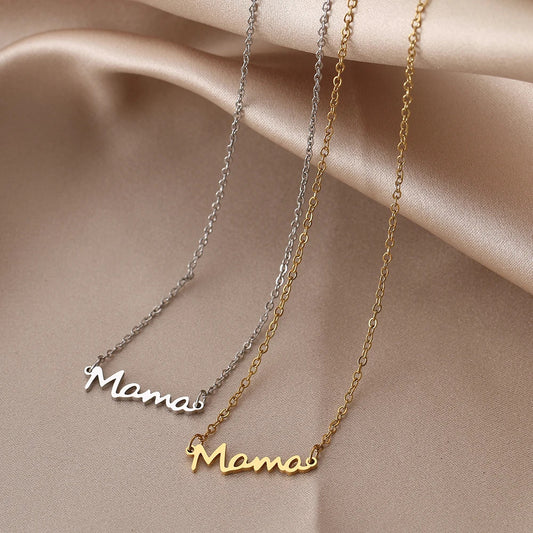 Mother's Day Series Mama Necklace English Letter Pendant, Titanium Steel Personalized Necklace Explosive Jewelry