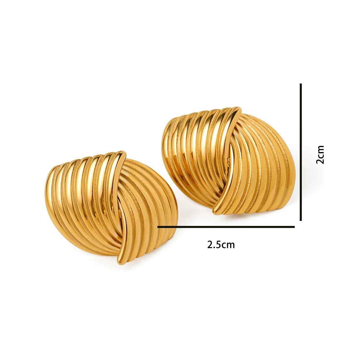 Stylish and Simple Texture Staggered Design Sense French Niche Earrings European and American Personality Geometric Cross Earrings