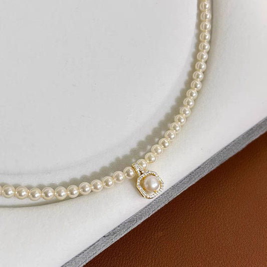 Pearl Necklace Female Summer Niche Design High-end Millet Bead Neck Chain Explosive Collarbone Chain