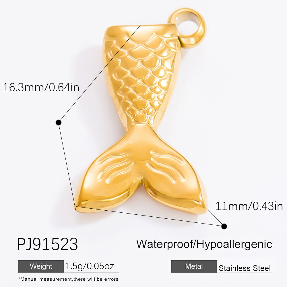 DIY Jewelry Accessories Do Not Fade, High-end Necklace Accessories Electroplated 18k Real Gold Stainless Steel Pendant Single Pendant