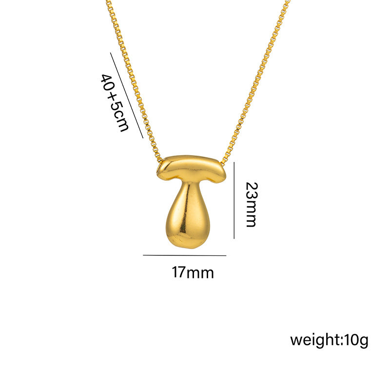 Titanium Steel 18k Real Gold Glossy Balloon Bubble Chubby Cute Q Version 26 English Letters Pendant Necklace