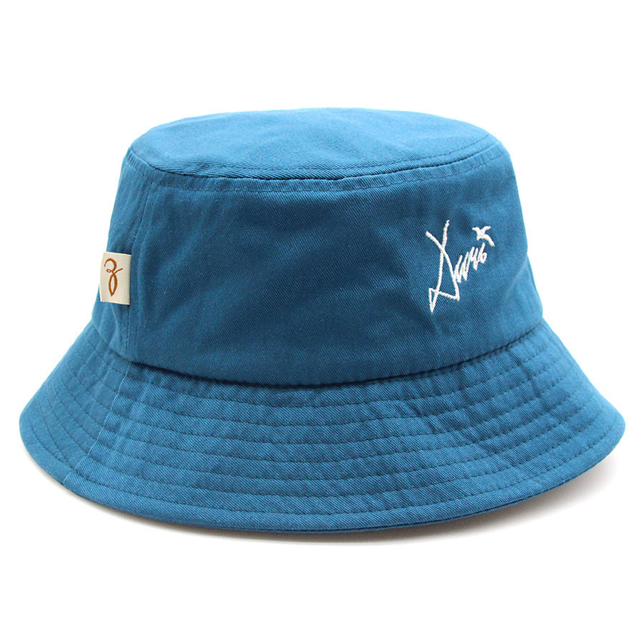 Factory Custom Internet Celebrity Letter Embroidered Bucket Hat Fashion Men and Women Couples Pot Hat Pure Cotton Edge Hat