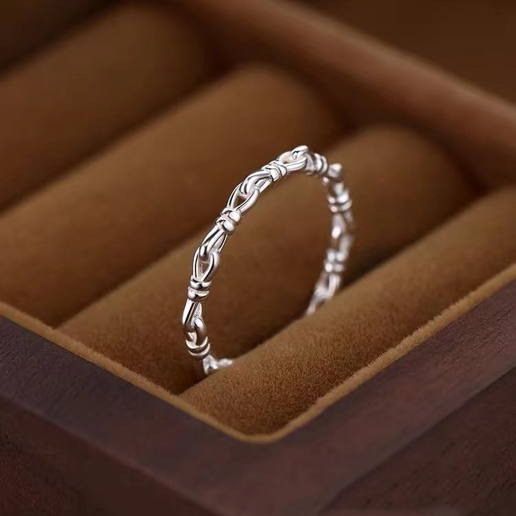 925 Silver-plated Natural Pearl Ring Light Luxury Niche Design Index Finger Ring High-end Open Ring for Women