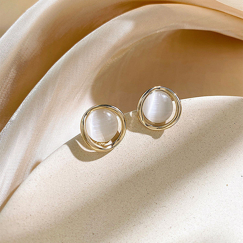 S925 Silver Needle Earrings Women's New Trendy Versatile Temperament Earrings Internet Celebrities Korean Ins Simple Personality Earrings Earrings