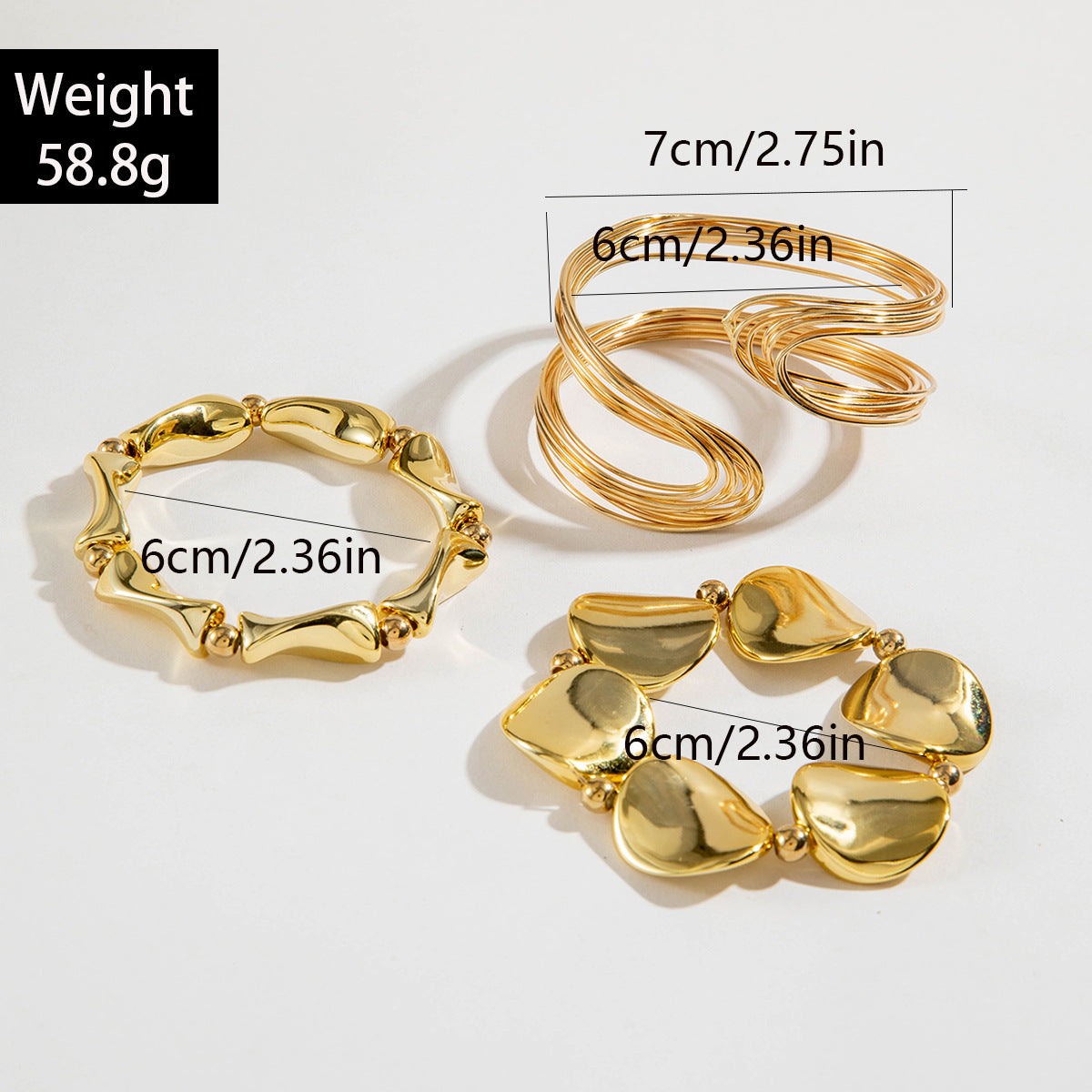 Multi-layer Line Winding Geometric Opening Bracelet Punk Style Bracelet