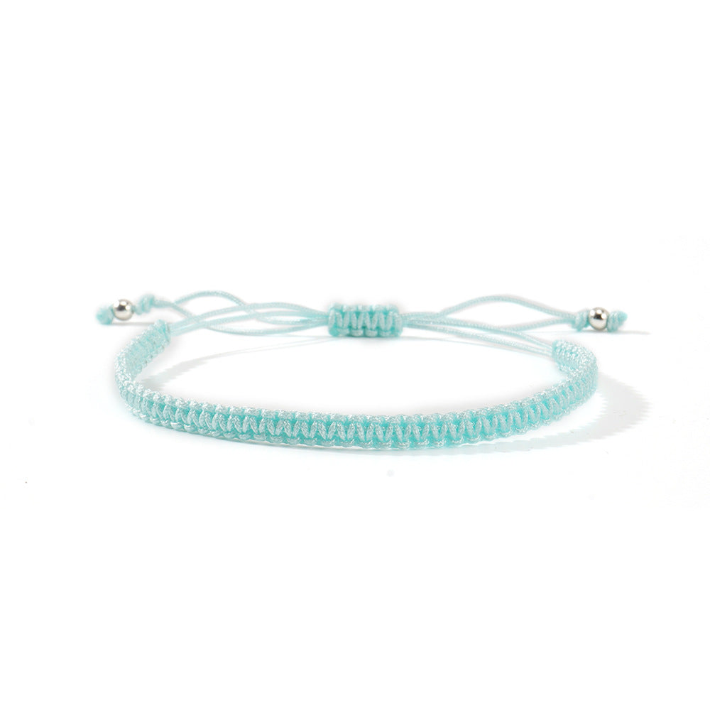 Hot-selling Solid Color Hand-woven Hand Rope Fashionable Versatile Men's and Women's Adjustable Bracelet Gift