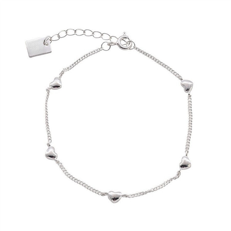 Korean Love Bracelet Women's 925 Sterling Silver Cold Style Fashion Light Luxury Niche Exquisite High Sense Versatile Jewelry Tide