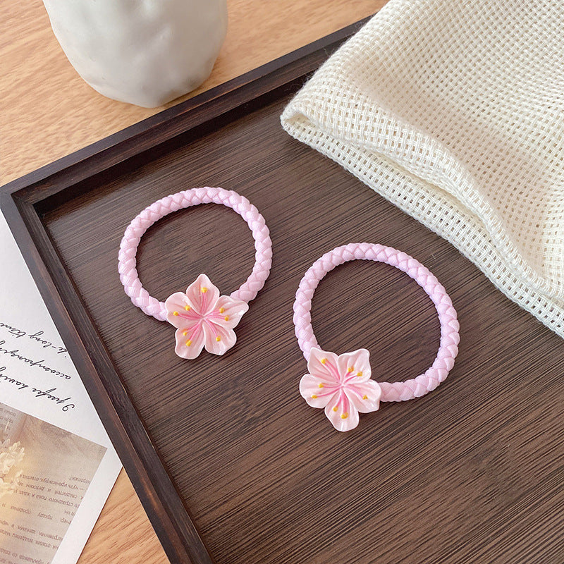 Pink Sweet Cherry Blossom Hairpin Side Girl Bangs Broken Hairpin Girl Flower Hair Band Back Head Female Hair Accessories