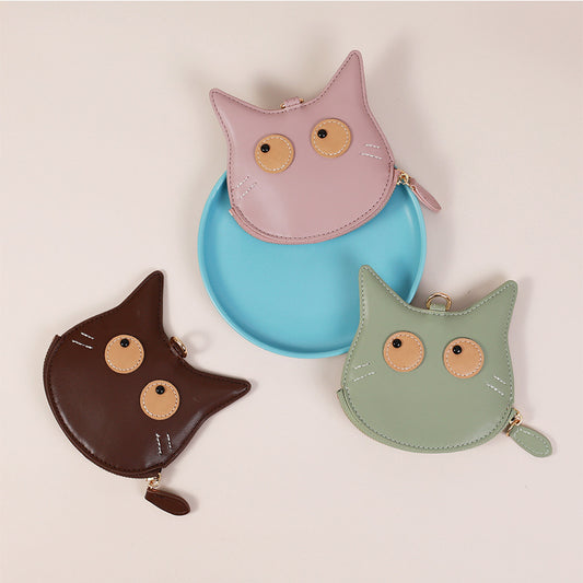 Simple Women's Neck Change Bag Women's High-end Cartoon Mini Card Bag PU Cute Hanging Bag Storage Bag