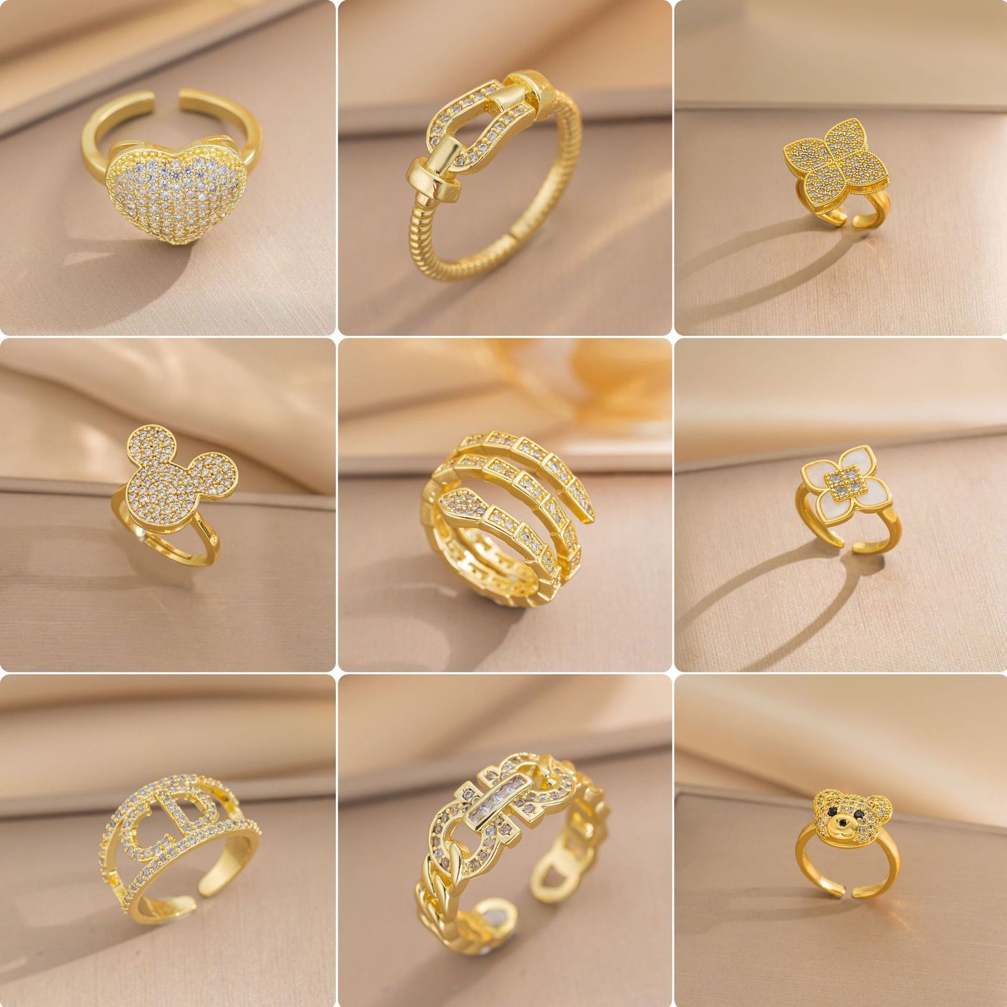 European and American Fashion Retro Niche Light Luxury High Sense Personalized Opening Ring Fashion Jewelry Factory Direct Sales