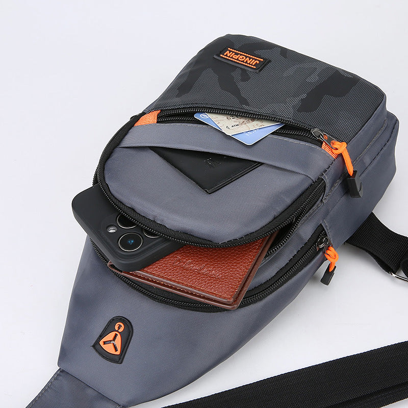 Casual Men's Shoulder Bag Korean College Student Crossbody Bag Outdoor Travel Portable Small Satchel Simple Versatile Breast Bag