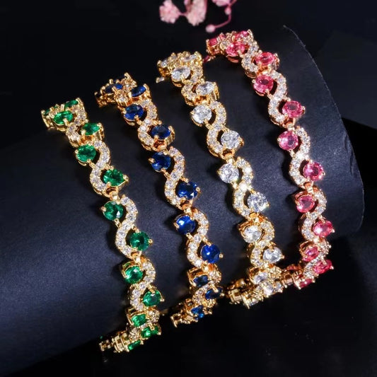Color Jewelry Zircon Colorful European and American Bracelet Women's Bracelet