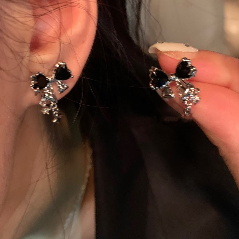 925 Silver Needle Pearl Zircon Earrings Women's High-end Sense Niche Temperament Cold Wind Mori Earrings Ear Jewelry Wholesale