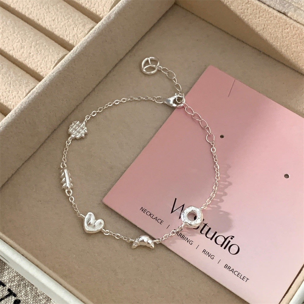 925 Sterling Silver Bread Head Thin Bracelet Women's Niche Design High-end Ins Style Versatile and Non-fading Jewelry New Products