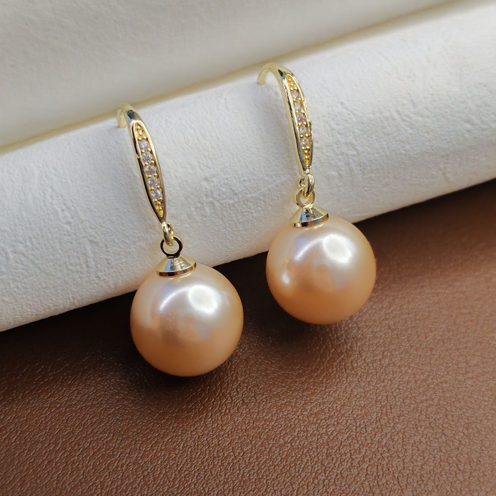 Pearl Earrings French High-end Micro-inlaid Zircon Pearl Ear Hook Simple Celebrity Temperament Earrings