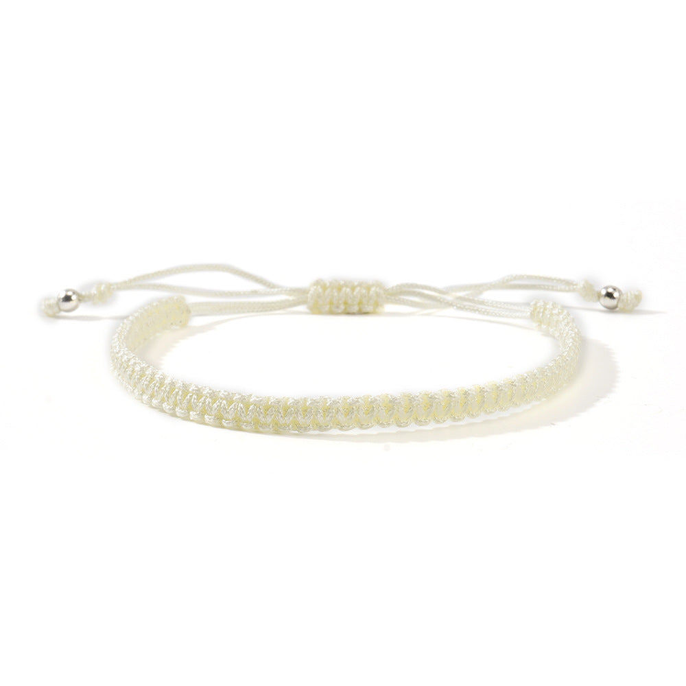 Hot-selling Solid Color Hand-woven Hand Rope Fashionable Versatile Men's and Women's Adjustable Bracelet Gift