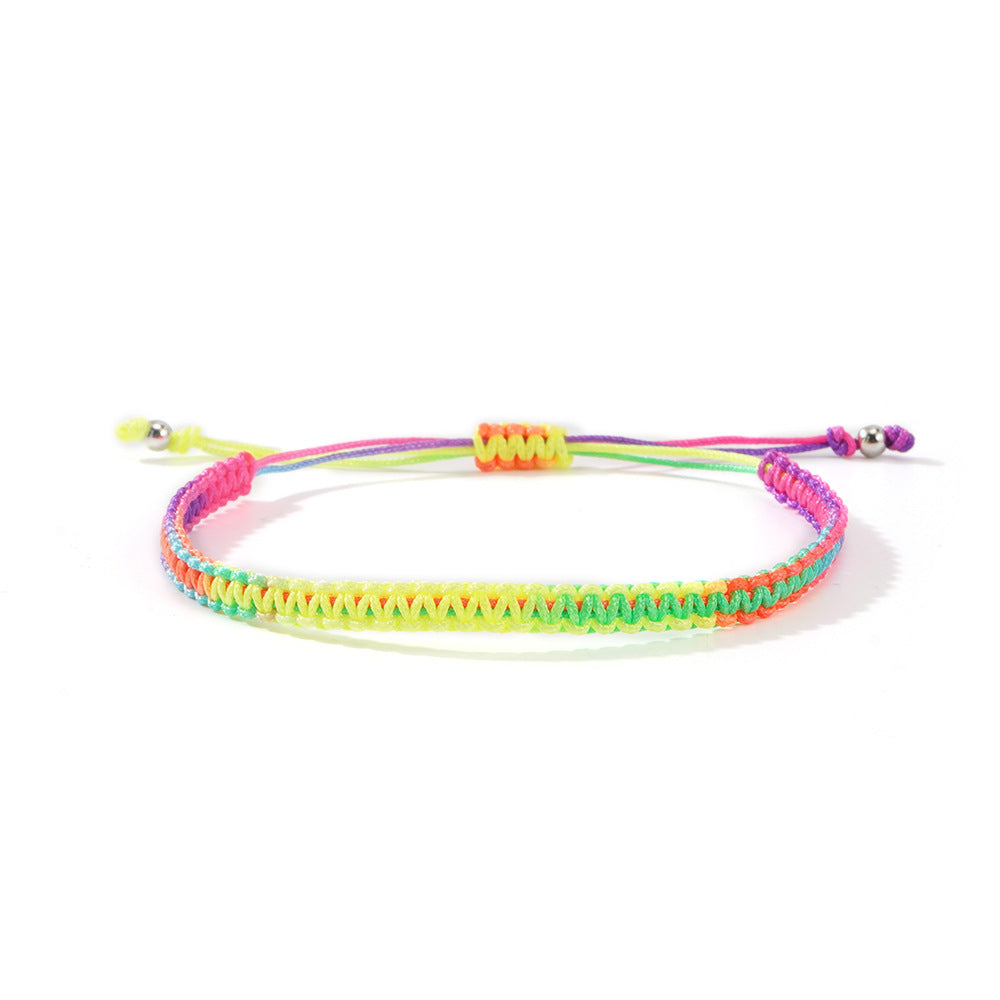 Hot-selling Solid Color Hand-woven Hand Rope Fashionable Versatile Men's and Women's Adjustable Bracelet Gift