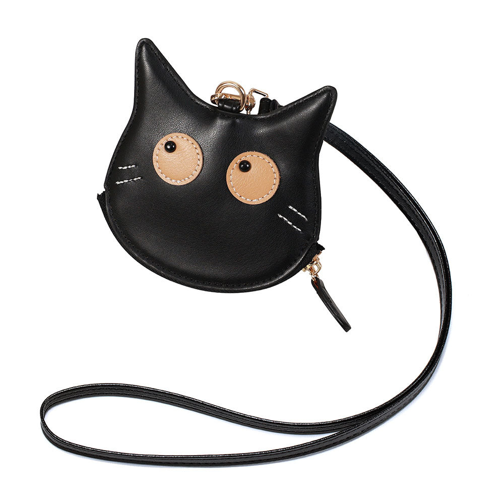 Simple Women's Neck Change Bag Women's High-end Cartoon Mini Card Bag PU Cute Hanging Bag Storage Bag