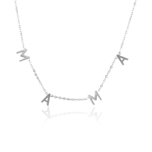 Europe and The United States Hot-selling Stainless Steel Necklace MAMA Welding Small Letters Simple High-end Mother's Day Gift Necklace