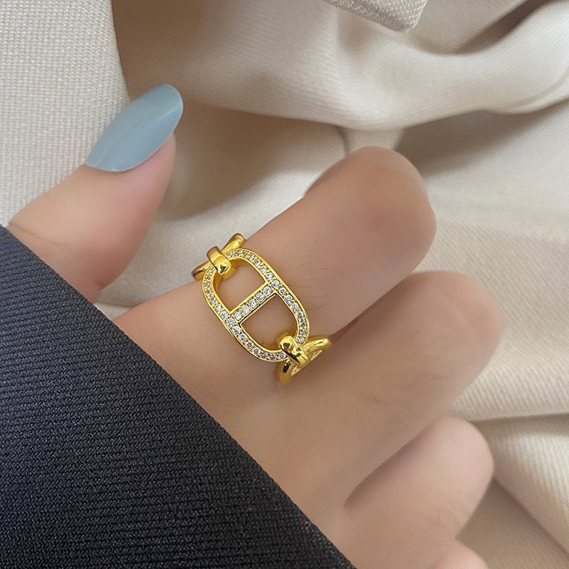 European and American Fashion Retro Niche Light Luxury High Sense Personalized Opening Ring Fashion Jewelry Factory Direct Sales