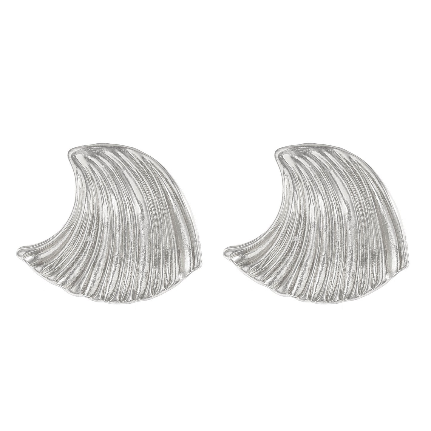 Titanium Steel Pleated Geometric Earrings Women's New Irregular Round Square Love Stud Earrings Medieval Earrings Tide