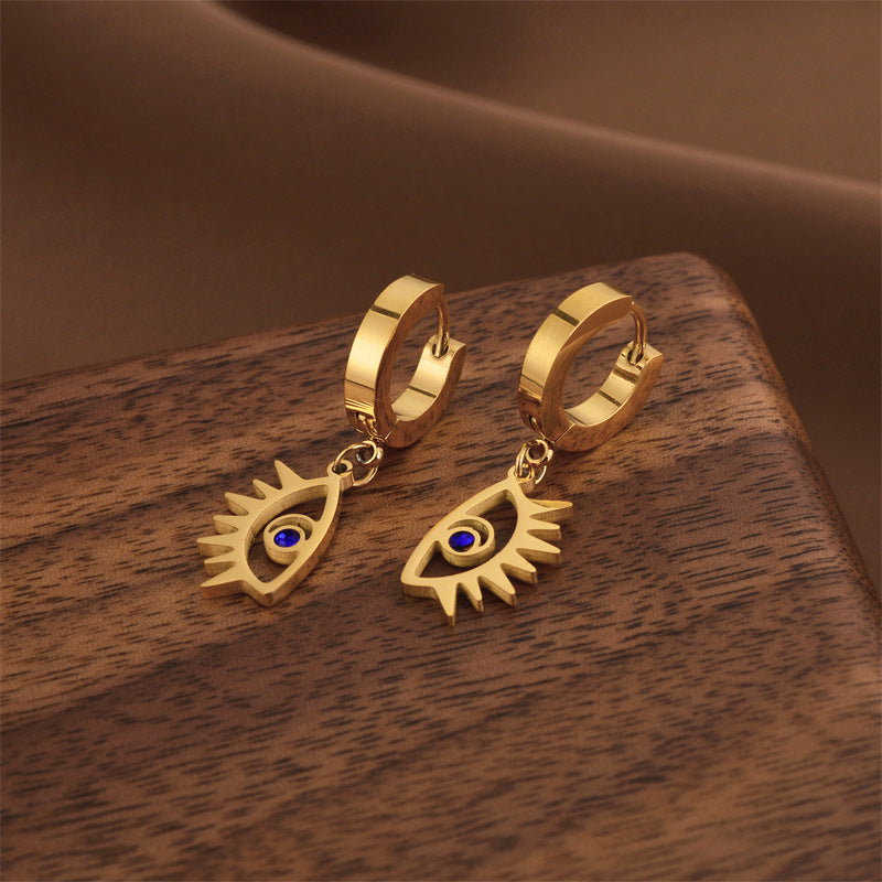 Fashion Titanium Steel Does Not Fade Short Ear Buckle Simple Geometric Rose Gold Earrings Stud Earrings