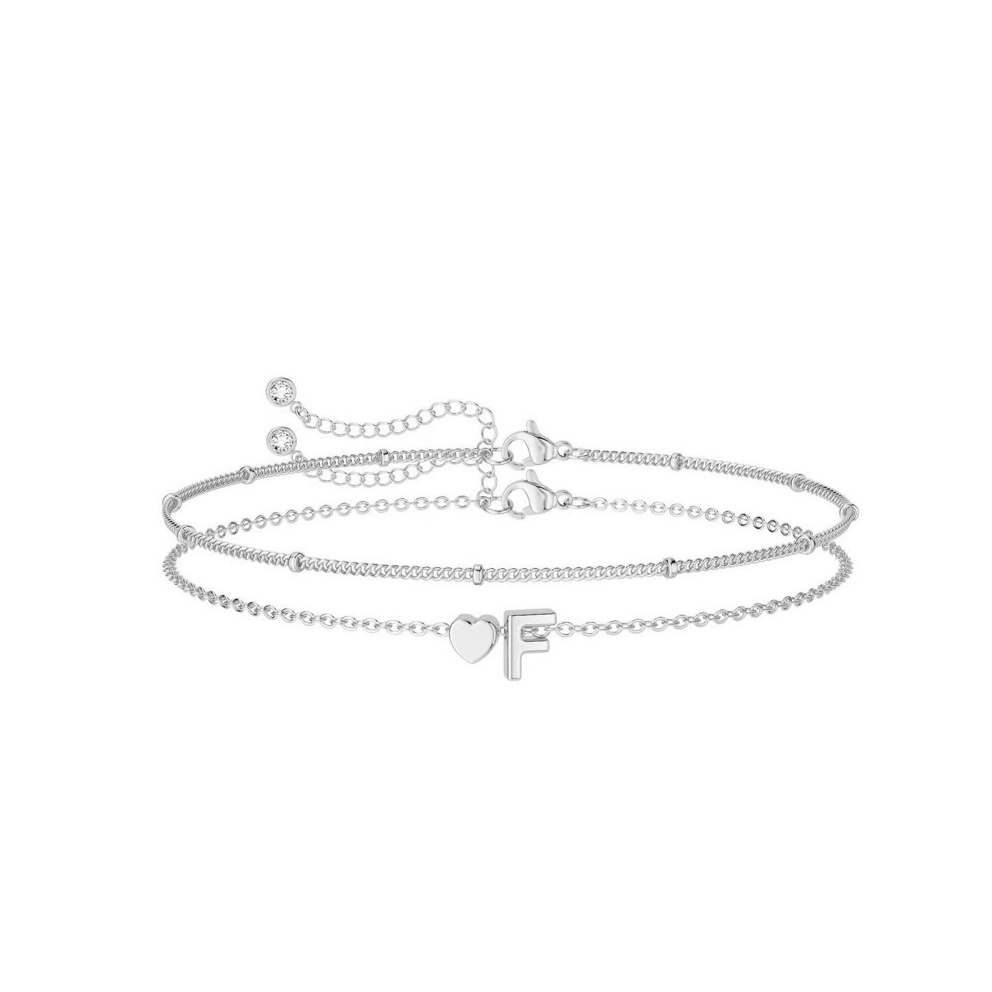 New Peach Heart 26 Letter Bracelet, Summer Beach Love Letter Pendant Bracelet