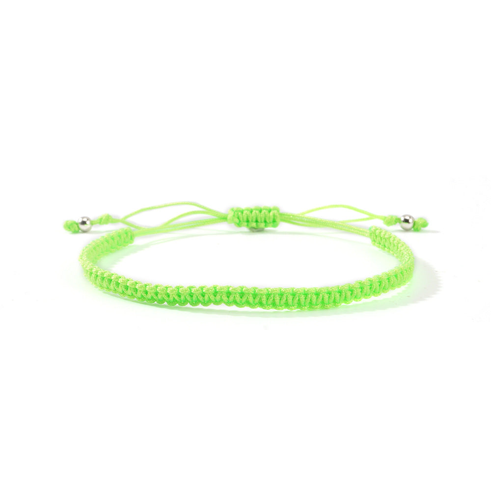 Hot-selling Solid Color Hand-woven Hand Rope Fashionable Versatile Men's and Women's Adjustable Bracelet Gift